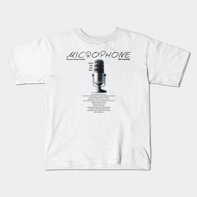 Microphone Kids T-Shirt by Kyuushima